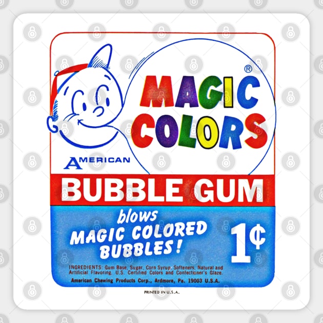 Magic Colors / Vintage Bubble Gum Magnet by CultOfRomance